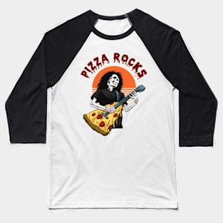 Pizza Rocks Baseball T-Shirt